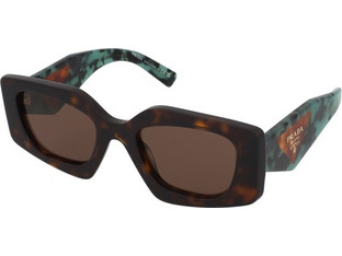 Prada PR15YS 2AU06B Γυναικεία Γυαλιά Ηλίου Ορθογώνια Κοκάλινα Πράσινα με Καφέ Polarized Φακό