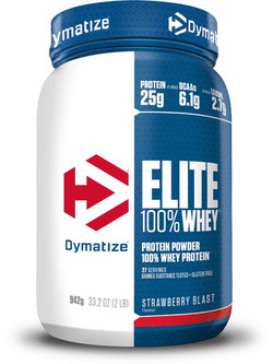 Dymatize Elite 100% Whey Strawberry Blast Πρωτεΐνη Ορού Γάλακτος Γράμμωσης Χωρίς Γλουτένη 907gr