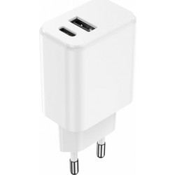 Setty Φορτιστής Χωρίς Καλώδιο με Θύρα USB-A & Θύρα USB-C 20W Power Delivery White