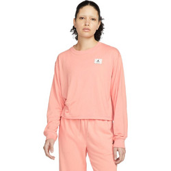 Jordan Essentials Long-Sleeve Boxy Γυναικείο Αθλητικό Crop Top Κοραλί DN2747-824