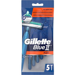 Gillette Blue II Plus Ξυραφάκι μιας Χρήσης με 2 Λεπίδες & Λιπαντική Ταινία 5τμχ