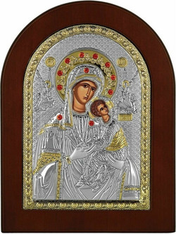 Ασημένια εικόνα MA/E1115DX 10x14cm Παναγία Αμόλυντος