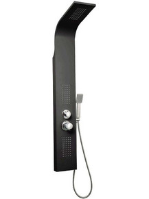 Στήλη Υδρομασάζ Nero A7304B 140x20cm Black Praxis Αλουμίνιο