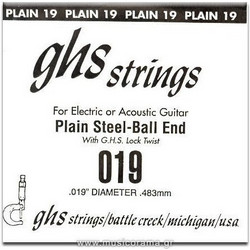 GHS Plain Steel Χορδή Ηλεκτρικής & Ακουστικής Κιθάρας 19