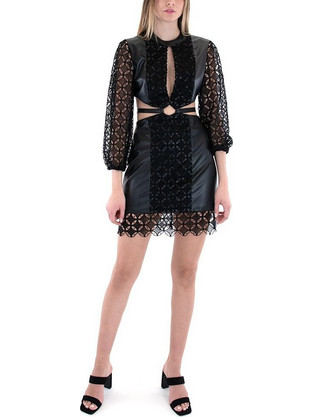 Lace Mini Φόρεμα για Γάμο / Βάπτιση Μαύρο M-8196