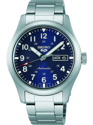 Seiko 5 Sports Ανδρικό Ρολόι Αυτόματο με Ασημί Μεταλλικό Μπρασελέ SRPG29K1