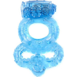 Kinksters Cock & Ball Ring Ελαστικό Δαχτυλίδι Πέους & Όρχεων Σιλικόνης με Δόνηση 2cm Μπλε