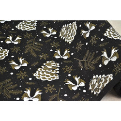 Ύφασμα πολυεστέρας Christmas Elegant μαύρο 50 cm X 5 m