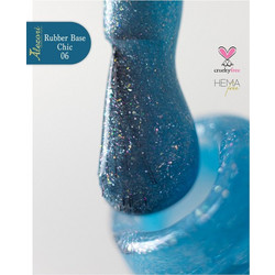 Alezori Chic 06 Rubber Base Glitter Ημιμόνιμο Βερνίκι Νυχιών 15ml
