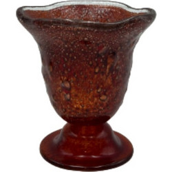 Καντήλι Ποτήρι με Φούσκες Φυσητό Γυαλί 12.50x13.50cm Καφέ