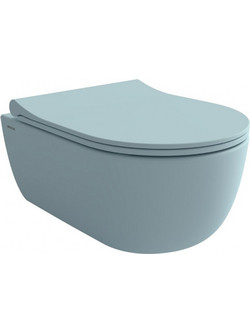 ΛΕΚΑΝΗ ΚΡΕΜΑΣΤΗ V-TONDO ICE BLUE MATT RIMLESS ΜΕ ΚΑΠΑΚΙ SLIM SOFT CLOSE ΜΠΛΕ-ΓΑΛΑΖΙΟ ΜΑΤ