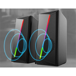 FT-A3 Ηχεία Υπολογιστή 2.0 6W με RGB Φωτισμό Black