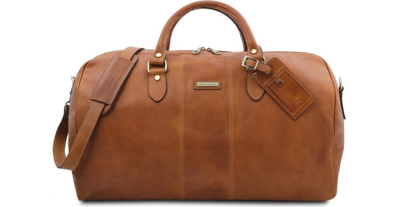 Lisbona Travel Leather Duffle bag - Large Size Brown TL141657