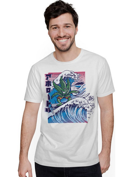 WEED LEAF SURF (Κοντομάνικο Ανδρικό / Unisex) - White