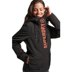 Superdry Ultimate Γυναικείο Μπουφάν Χειμωνιάτικο Softshell Κοντό Αντιανεμικό Μαύρο W5011153A-7HO