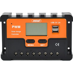 Andowl Ρυθμιστής Φόρτισης PWM 12V 40A Μαύρο/Πορτοκαλί
