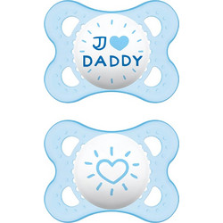 Mam Original Ορθοδοντικές Πιπίλες Σιλικόνης 2-6m I Love Daddy Μπλε 2τμχ