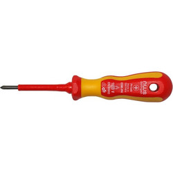 Κατσαβίδι σταυρός VDE 1000V PH Νο0 60mm με κίτρινη μαλακή λαβή NWS Γερμανίας - 15-6521