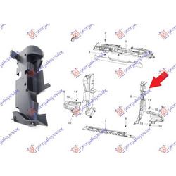 Βαση Ψυγειου Πλαστικη Καθετη Αριστερα Jeep Cherokee 14-19 - 180000827