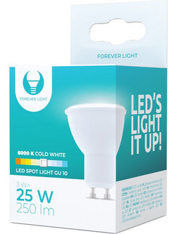 Forever Light Σποτ LED με Ντουί GU10 3W 230V 6000K 250lm