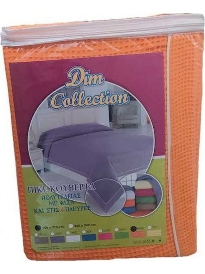 ΚΟΥΒΕΡΤΑ ΠΙΚΕ ΜΟΝΗ (ΦΑΣΑ ORANGE) - DIMCOL 160X220 ΦΑΣΑ ORANGE / 100% ΒΑΜΒΑΚΙ