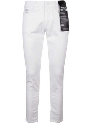 Versace Ανδρικό Τζιν Παντελόνι Slim Εφαρμογή Λευκό 74GAB5D0CEW01-003