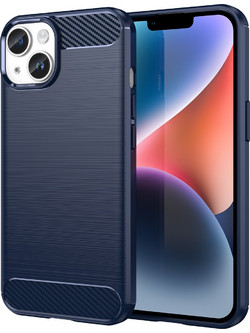 Hurtel Carbon Back Cover Blue (iPhone 14)