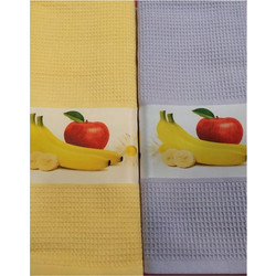 Klotsotiras Σετ 2 τεμ. Ποτηρόπανο Banana 1143 Lila-Yellow