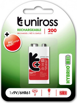 Uniross Hybrio Rechargeable 9V 200mAh 1τμχ