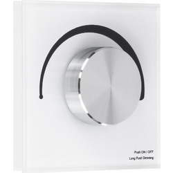 GLOBOSTAR(R) 71454 SKYDANCE S1-K PHASE TRIAC Dimmer Τοίχου AC 100-240V 1.5A 360W Max IP20 - Rotary + Push Dimming + RF 2.4GHz - Λευκό - M8.5xΠ5xΥ8.5cm