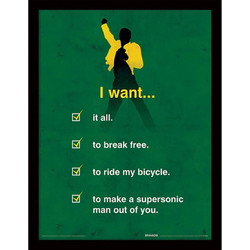 Queen (I Want Checklist) Wooden Framed Print (30x40) - FP12822P