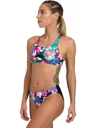 Arena Flower Swim Pr Αθλητικό Γυναικείο Μαγιό Bikini Set Μαύρο 006388-550