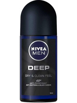 Nivea Deep Dry & Clean Feel Ανδρικό Αποσμητικό Roll On 48h 50ml