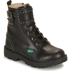 Kickers Παιδικά Αρβυλάκια Μαύρα Δερμάτινα με Φερμουάρ 878953-30-8