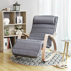 Songmics Πολυθρόνα Relax με Υποπόδιο Γκρι LYY11G