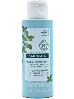 Klorane Aquatic Mint Purifying Face Cleansing Ενυδατική Πούδρα Καθαρισμού Προσώπου για Ακμή 50gr