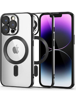 Tech-Protect Magshine Back Cover Transparent / Black (iPhone 14 Pro)