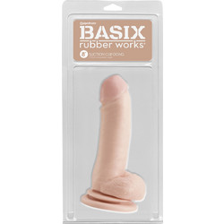 Pipedream Basix Rubber Works 8" Ρεαλιστικό Dildo με Βεντούζα & Όρχεις 22cm Flesh
