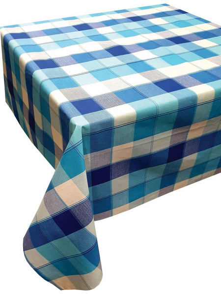 Τραπεζομάντηλο ΚΟΜΒΟΣ Καρό Polycotton Design-3 Turquoise 140x220
