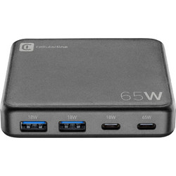 Cellular Line Multipower Desk Βάση Φόρτισης με 2 Θύρες USB-A & 2 Θύρες USB-C 65W Power Delivery Black