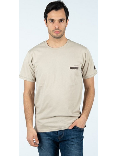EVERBEST T-Shirt Λαιμόκοψη Plus Size Με Στάμπα 222810Β ΜΠΕΖ ΜΠΕΖ