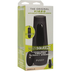Doc Johnson Main Squeeze The Original Vibro Pocket Pussy & Sleeve Αυνανιστήρι με Δόνηση Vanilla