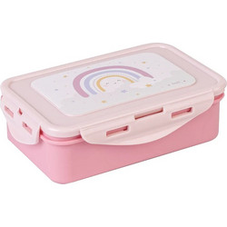 Saro Rainbow Πλαστικό Παιδικό Δοχείο Φαγητού Ροζ 550ml