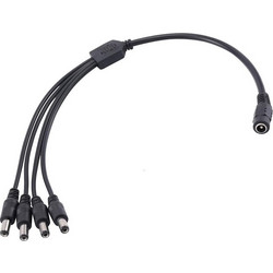 FOLKSAFE splitter DC1F4M, 1 θηλυκό σε 4 αρσενικά, 5.5x2.1mm, 4τμχ