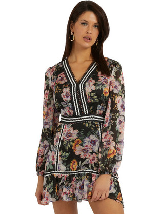 Guess Elana Mini Καθημερινό Φόρεμα Πολύχρωμο W3YK13WCWF2