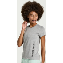 Saucony Stopwatch Graphic Short Sleeve Γυναικείο Αθλητικό T-Shirt Γκρι SAW800372-LGHS3