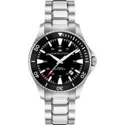 Hamilton Khaki Navy Ανδρικό Ρολόι Αυτόματο με Ασημί Μεταλλικό Μπρασελέ H82335131