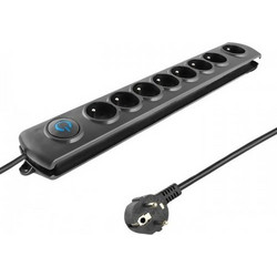 Qoltec Surge protector 8 power socket 18m