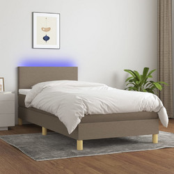 vidaXL Κρεβάτι Boxspring με Στρώμα & LED 90x190cm 3133521