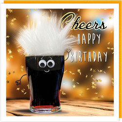 ΕΥΧΕΤΗΡΙΑ ΤΕΤΡ. ΚΑΡΤΑ CHEERS HAPPY BIRTHDAY ΜΕ ΑΣΠΡΑ ΜΑΛΛΙΑ & ΜΑΤΑΚΙΑ